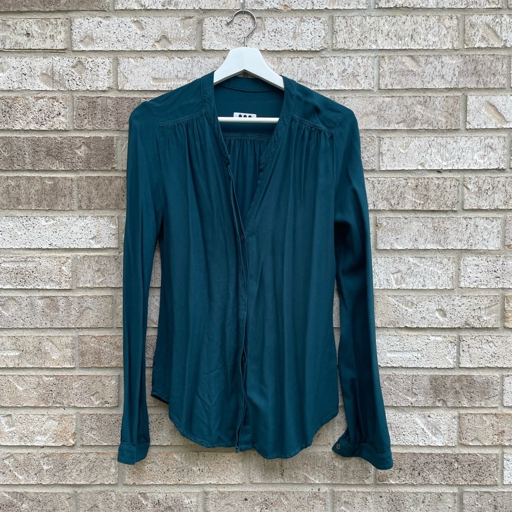 Three Dots Brand Teal Button Down